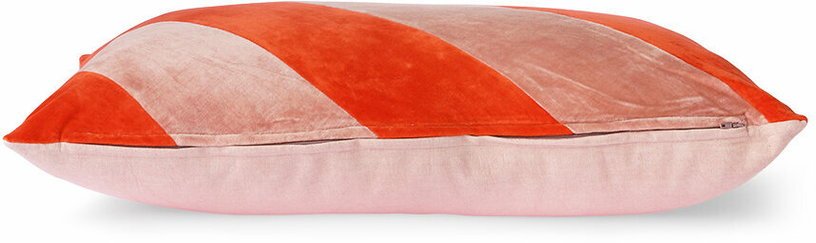 Coussin en velours rayé rose et rouge 40 x 60 cm - Hkliving - The Cool Republic