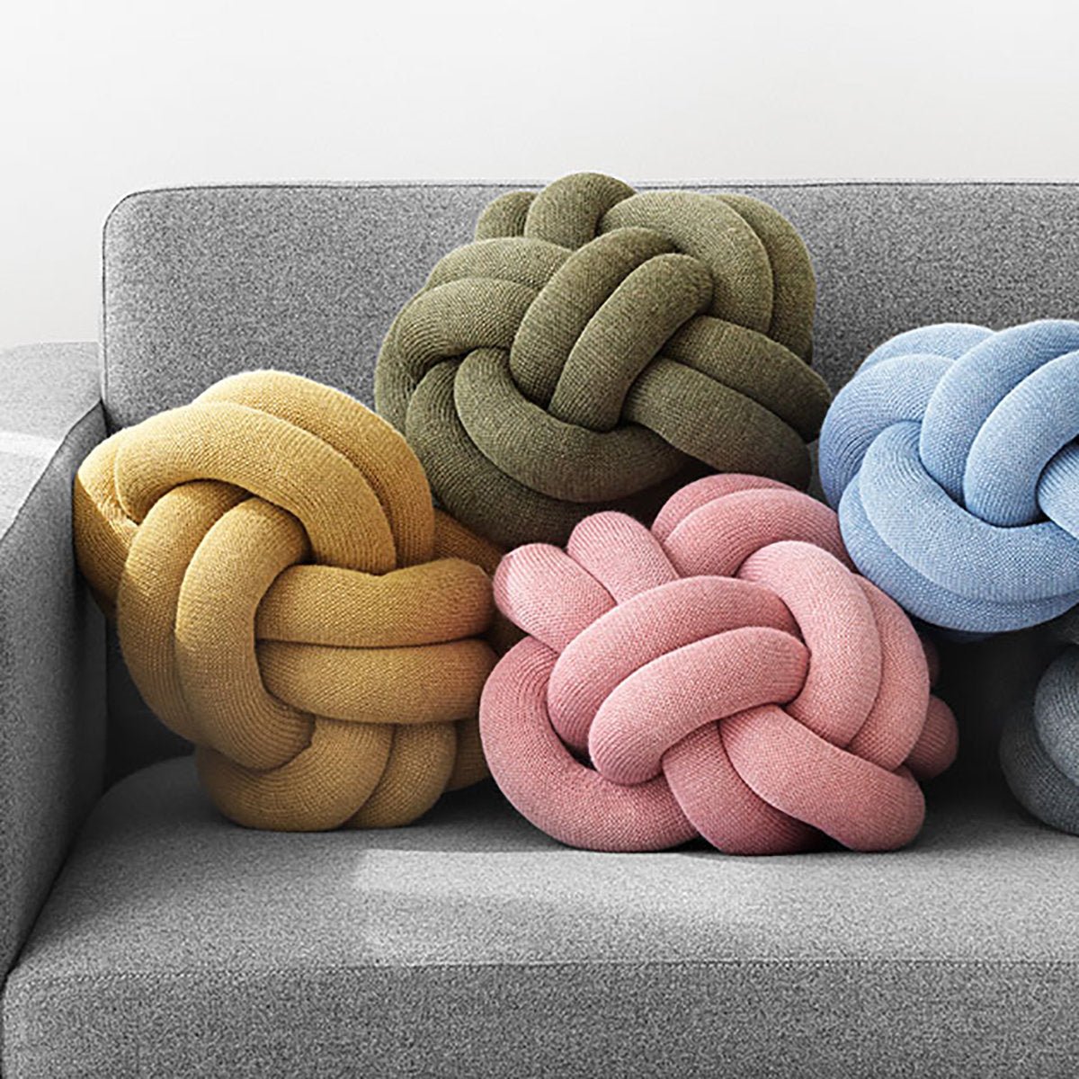 Mustard yellow cushion Knot - Design House Stockholm - The Cool Republic