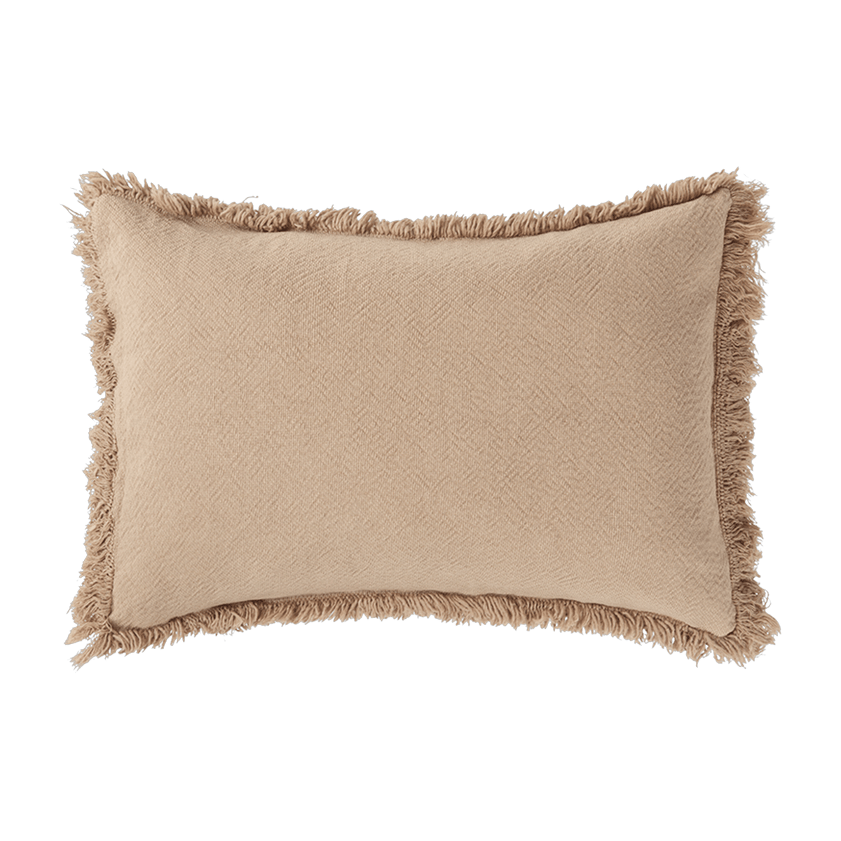 Coussin rectangulaire à franges en coton lavé sésame 45x30cm Landscape - Nobodinoz - The Cool Republic