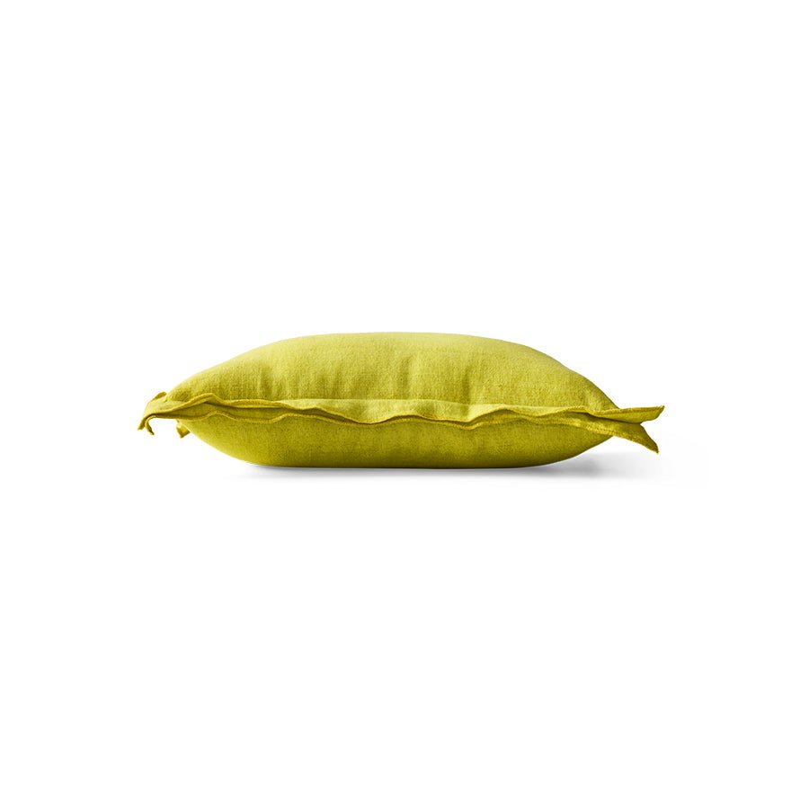 Coussin rectangulaire en lin jaune citron 50x30cm - HKLiving - The Cool Republic