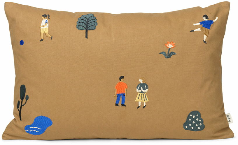 Coussin rectangulaire marron Park - Ferm Living - The Cool Republic
