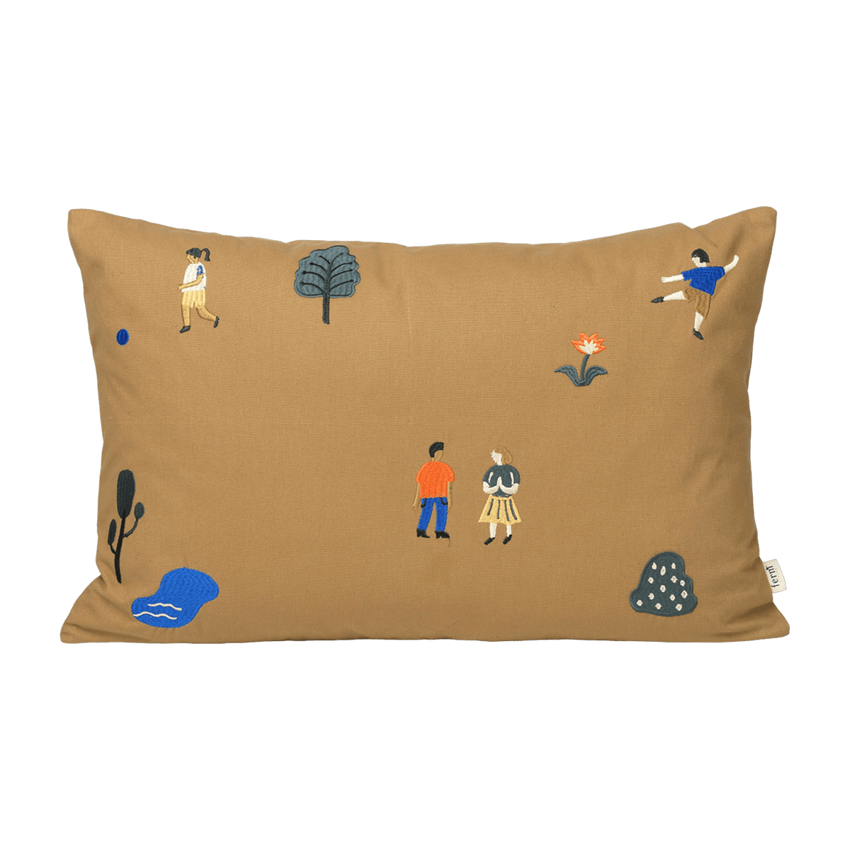 Coussin rectangulaire marron Park - Ferm Living - The Cool Republic