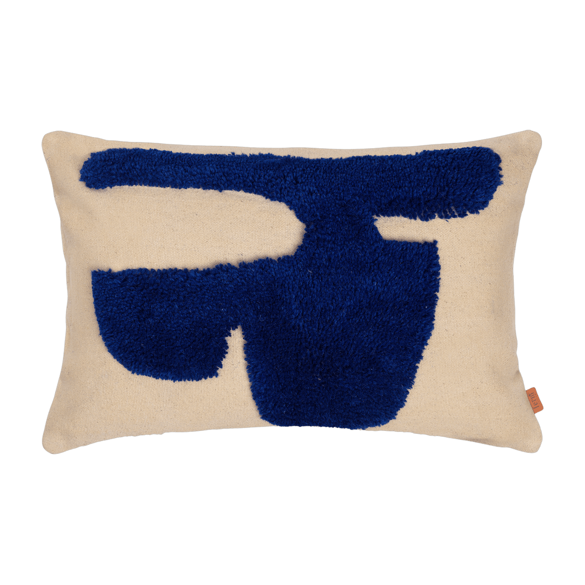 Coussin rectangulaire sable et bleu Lay - Ferm Living - The Cool Republic