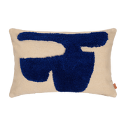 Coussin rectangulaire sable et bleu Lay - Ferm Living - The Cool Republic