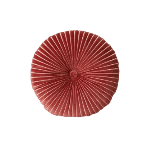 Coussin rond en velours rouge bordeaux 35cm - HKLIVING - The Cool Republic