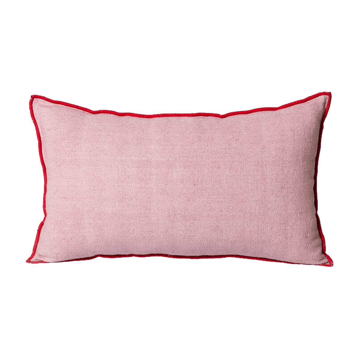 Coussin rose liseré rouge 50 x 30 cm Coton Candy- HKliving - The Cool Republic