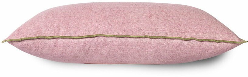 Coussin rose liseré vert 60 x 35 cm Bouquet - HKliving - The Cool Republic