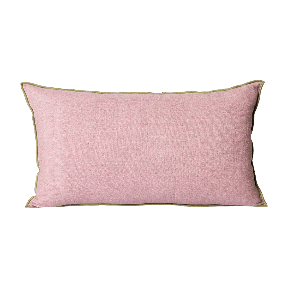 Coussin rose liseré vert 60 x 35 cm Bouquet - HKliving - The Cool Republic