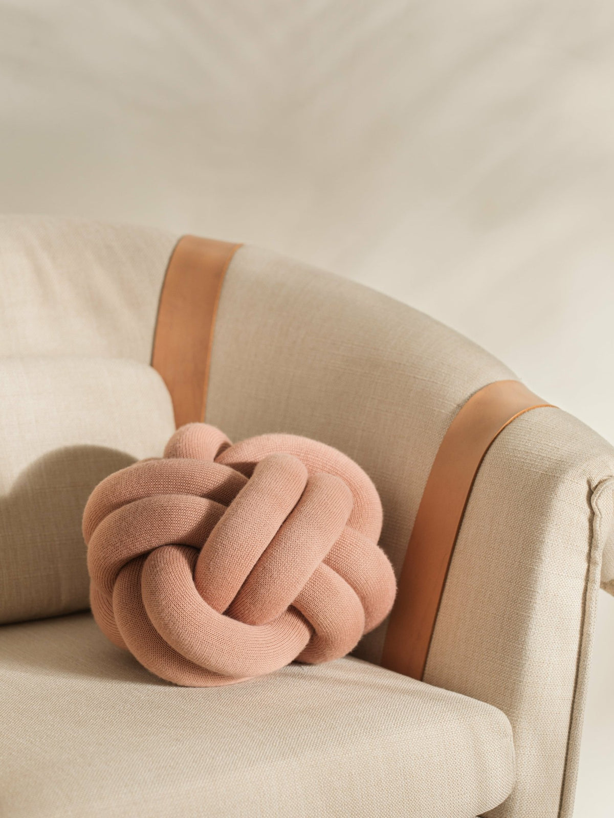 Powder pink acrylic and wool S cushion Knot - Design House Stockholm - The Cool Republic