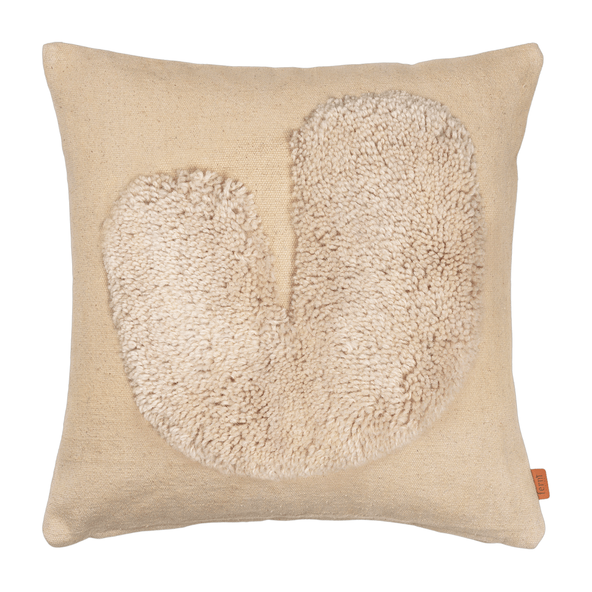 Coussin sable et blanc cassé 50 x 50 cm Lay - Ferm Living - The Cool Republic