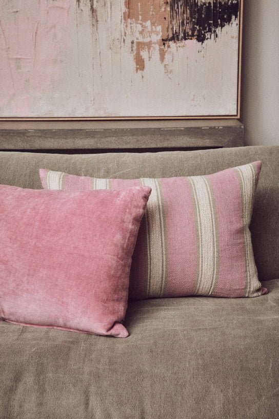 Coussin tissé à rayures Blush 60X40Cm - HKLIVING - The Cool Republic
