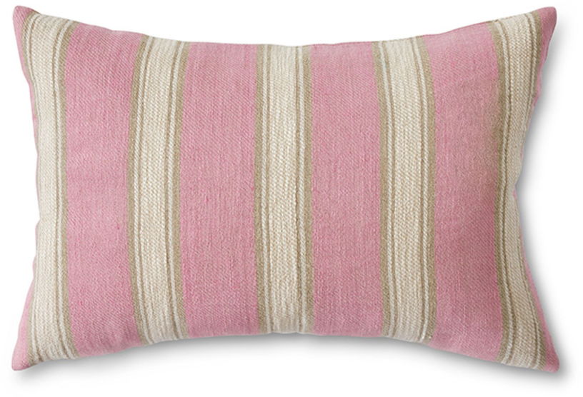Coussin tissé à rayures Blush 60X40Cm - HKLIVING - The Cool Republic