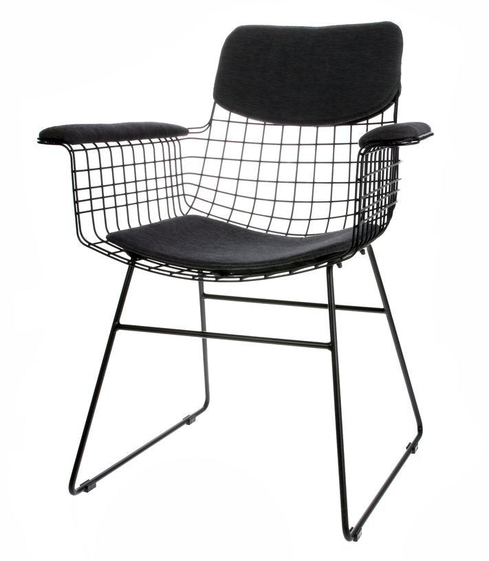 Coussins gris foncé pour chaise avec accoudoirs Wire - HKliving - The Cool Republic