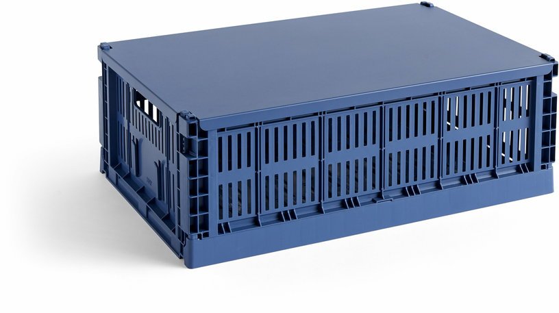 Couvercle pour colour crate bleu foncé L - Hay - The Cool Republic