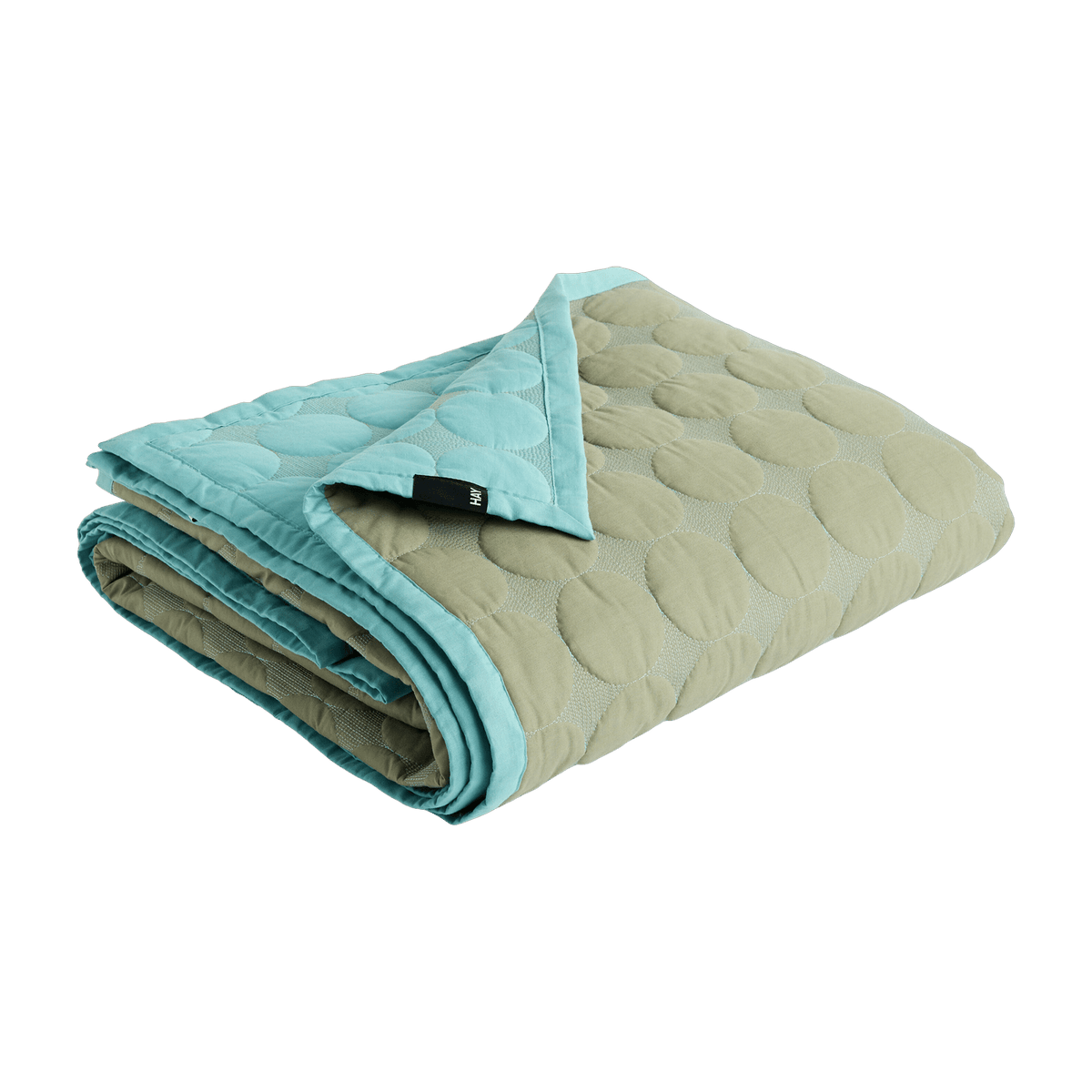 Couverture de lit vert olive 235 x 245 cm Mega Dot - HAY - The Cool Republic