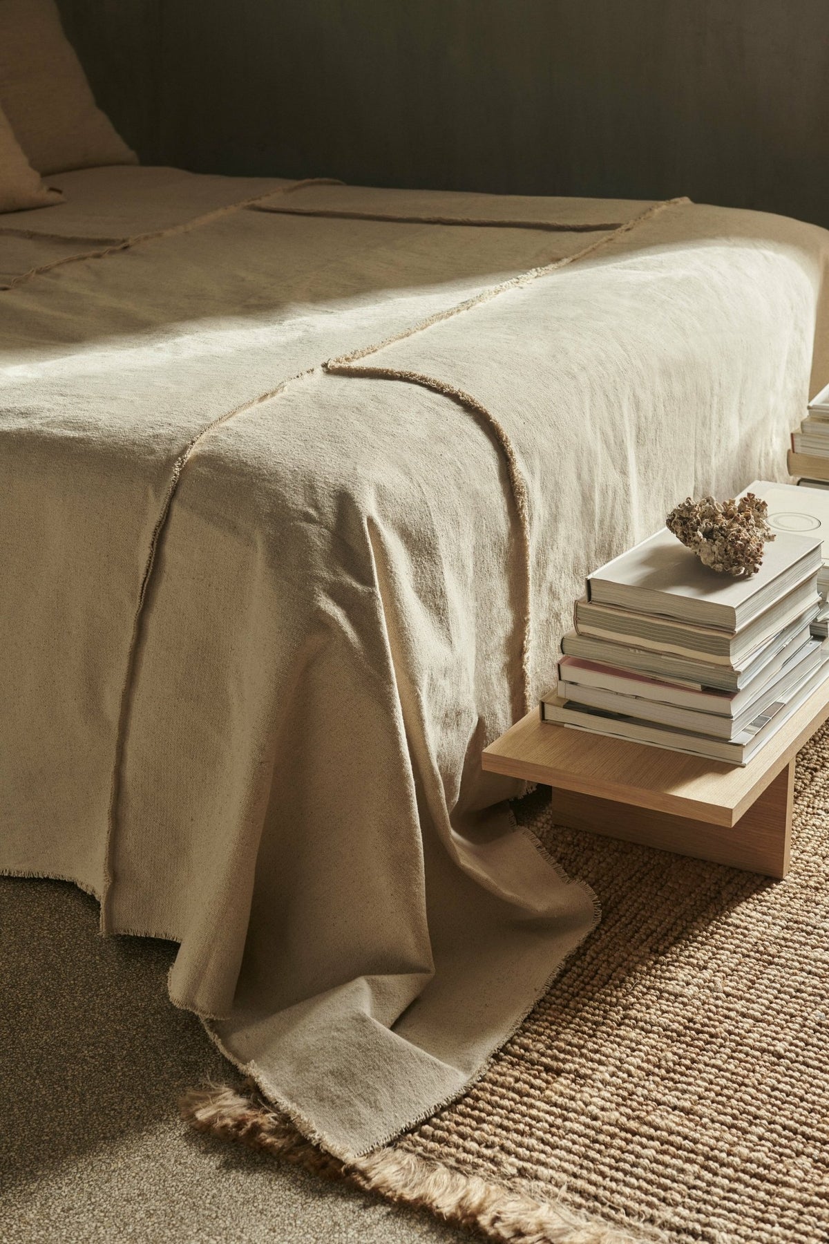 Couvre-lit en coton beige 272x264 cm Offset - Ferm Living - The Cool Republic