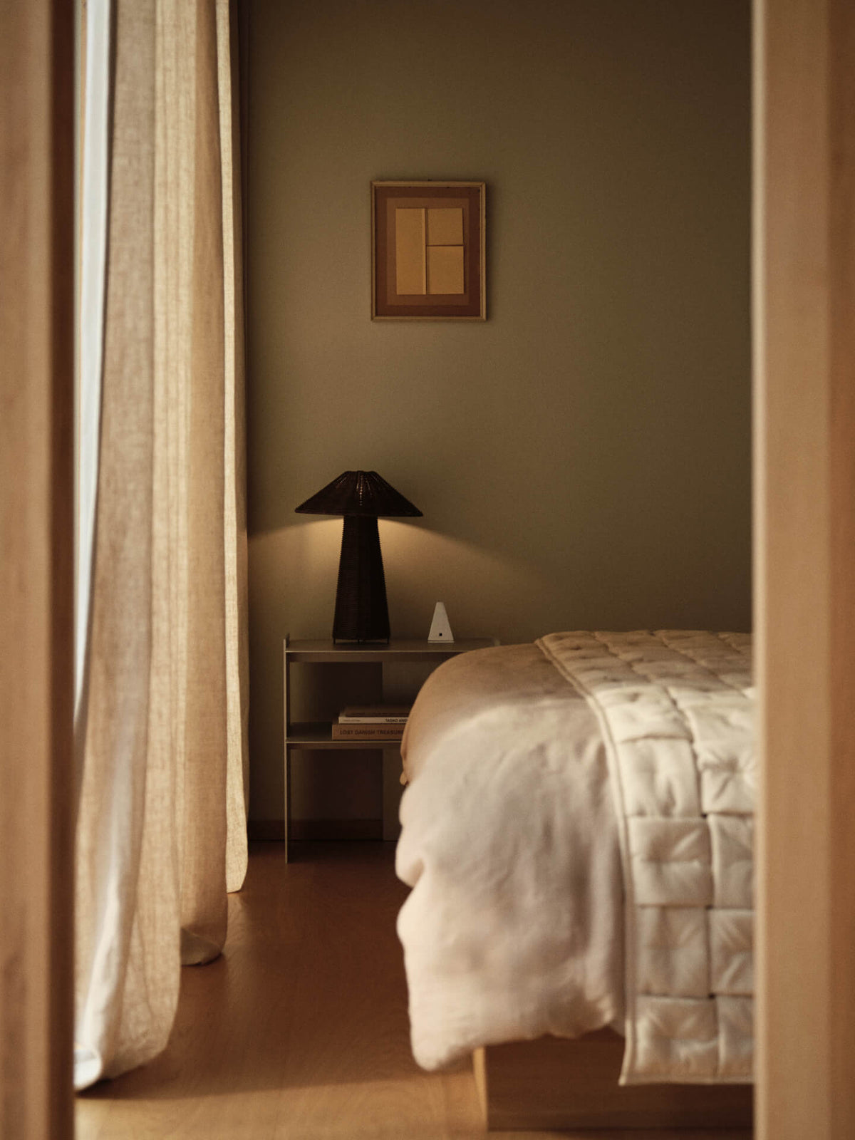Couvre-lit rectangulaire en coton bio blanc 70 x 250 cm Sofi - Ferm Living - The Cool Republic