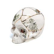 Crâne en porcelaine blanc et doré 21 × 15 × 16 cm Kintsugi Skull - Seletti - The Cool Republic