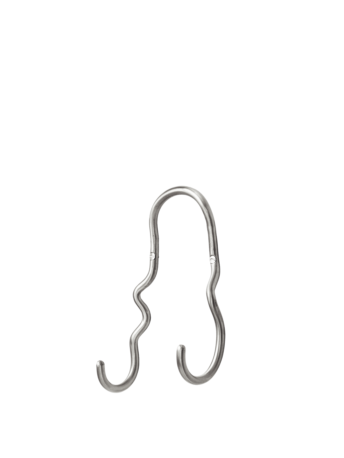 Crochet double en acier inoxydable brossé Curvature - Ferm Living - The Cool Republic