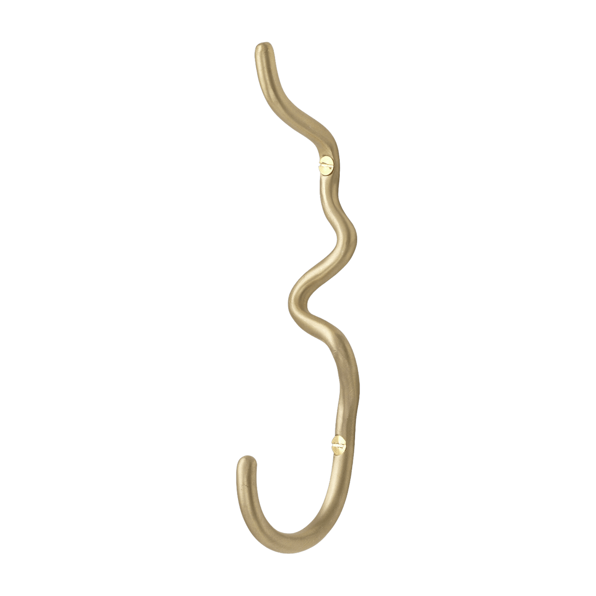 Gold plated brass hook 3 x 19, 7 x 5, 8 cm Curvature - Ferm Living - The Cool Republic