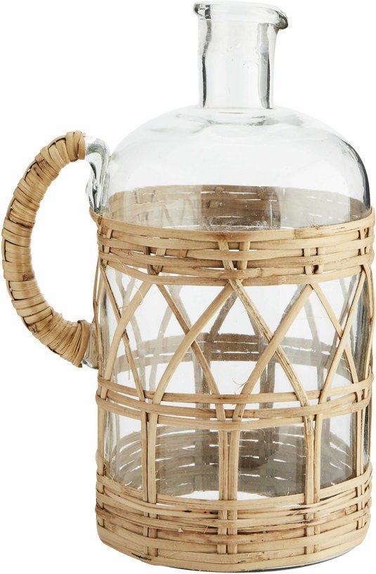Cruche en verre et bambou tressé - Madam Stoltz - The Cool Republic