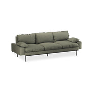 4-Sitzer Leinen Kaki Grün Retro - HKLIVING