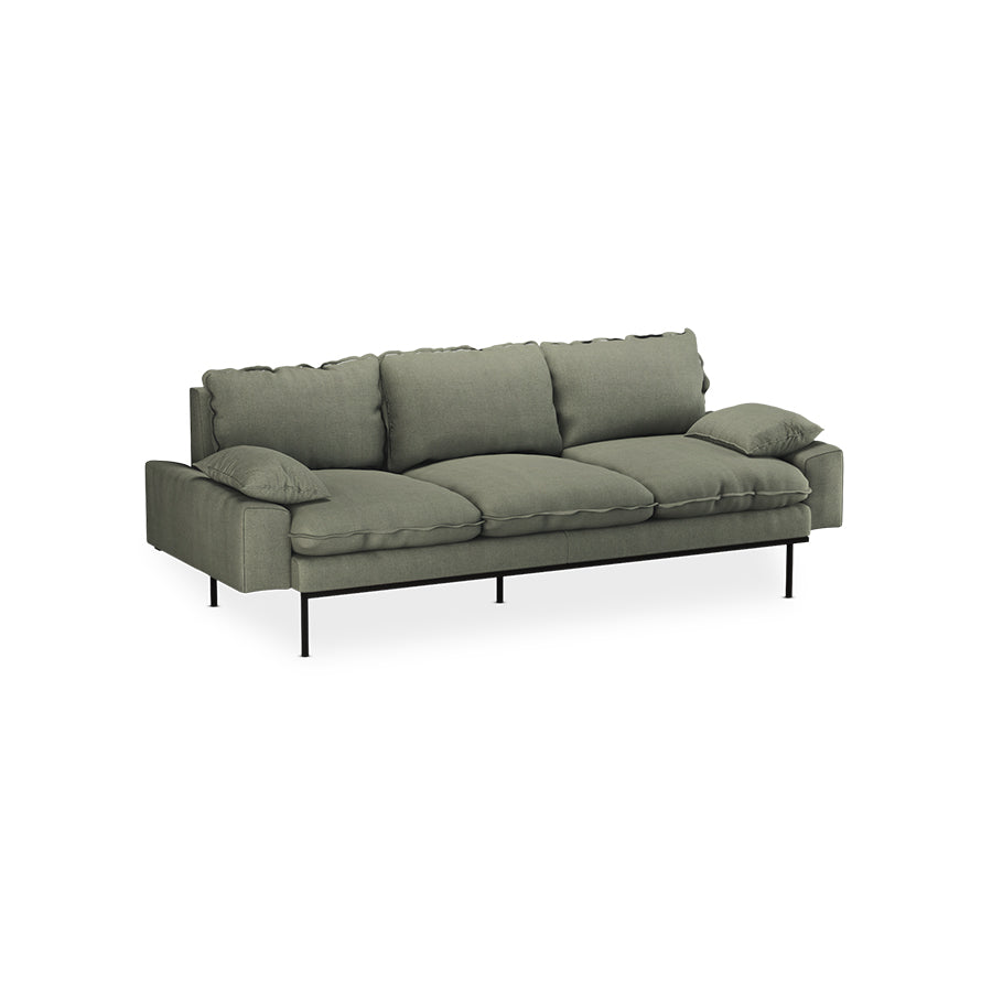3-Seats Linen Army Green - HKLIVING