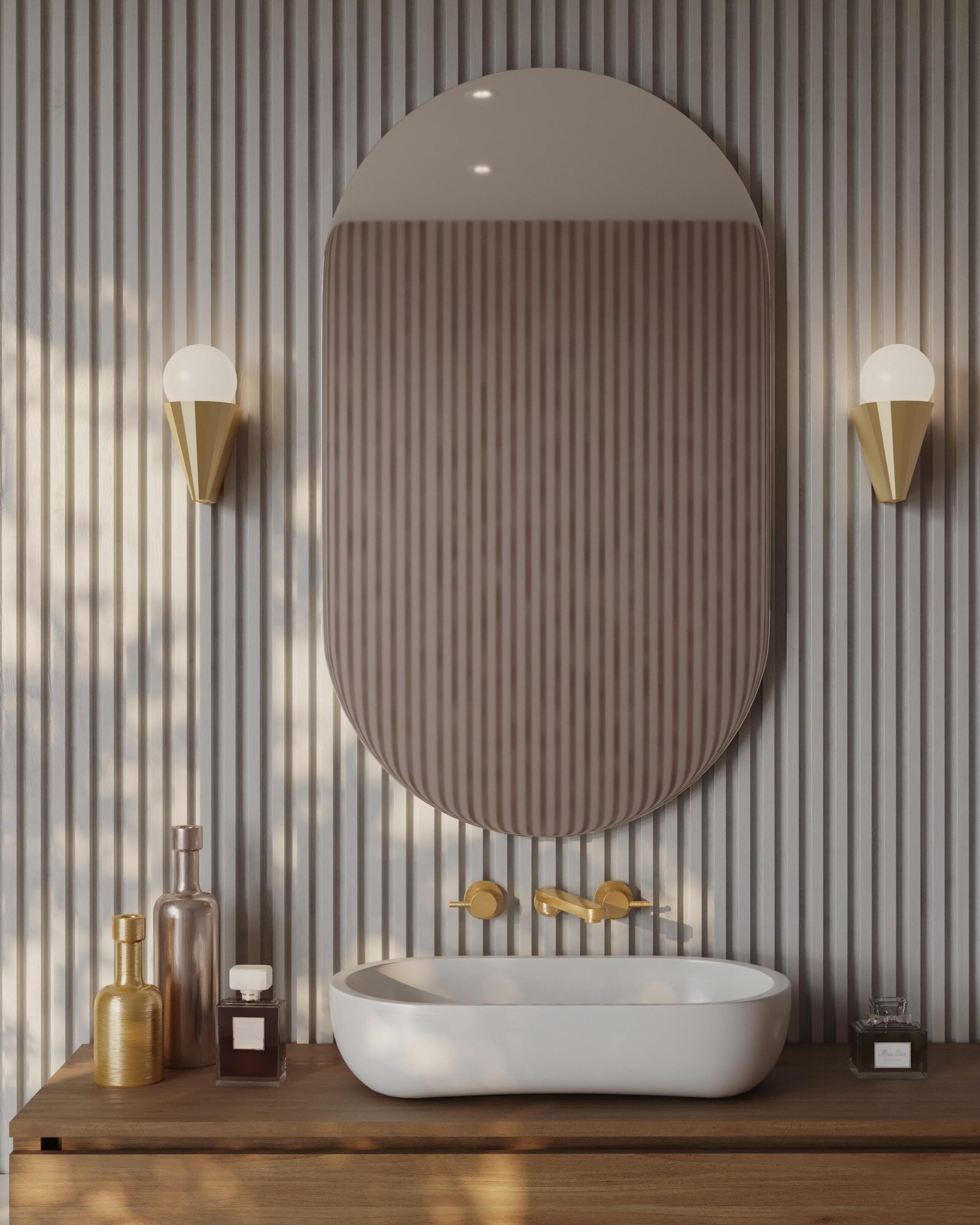 Aplique de latón dorado satinado 12x21cm Cornet - CVL Luminaires