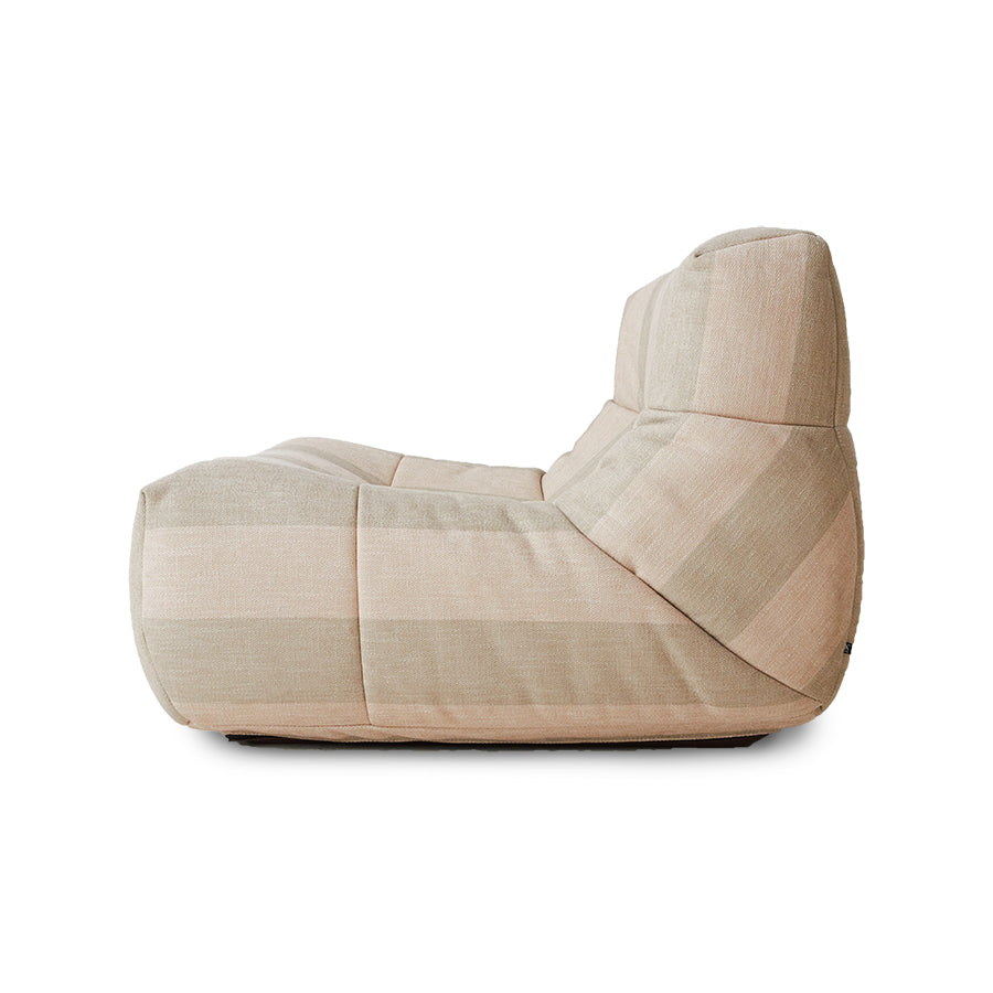 Gestreifter Stoff Sessel Beige 105x75cm Lodge - HKLIVING