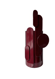 Vase sculptural en métal et verre bordeaux 20cm Toty - Mademoiselle Jo