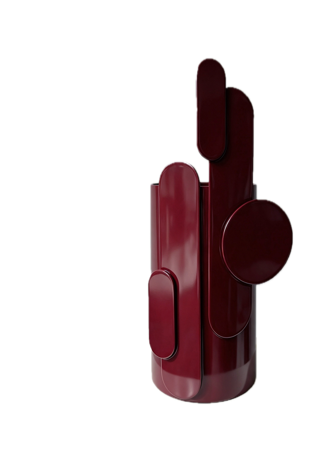 Vase sculptural en métal et verre bordeaux 20cm Toty - Mademoiselle Jo