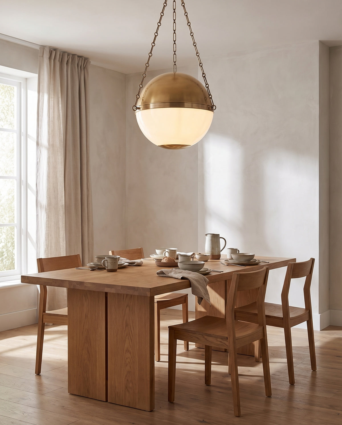 Brass Pendant Light Aged Brass 43cm Sphere No.2 - Hudson Valley Lighting en situation