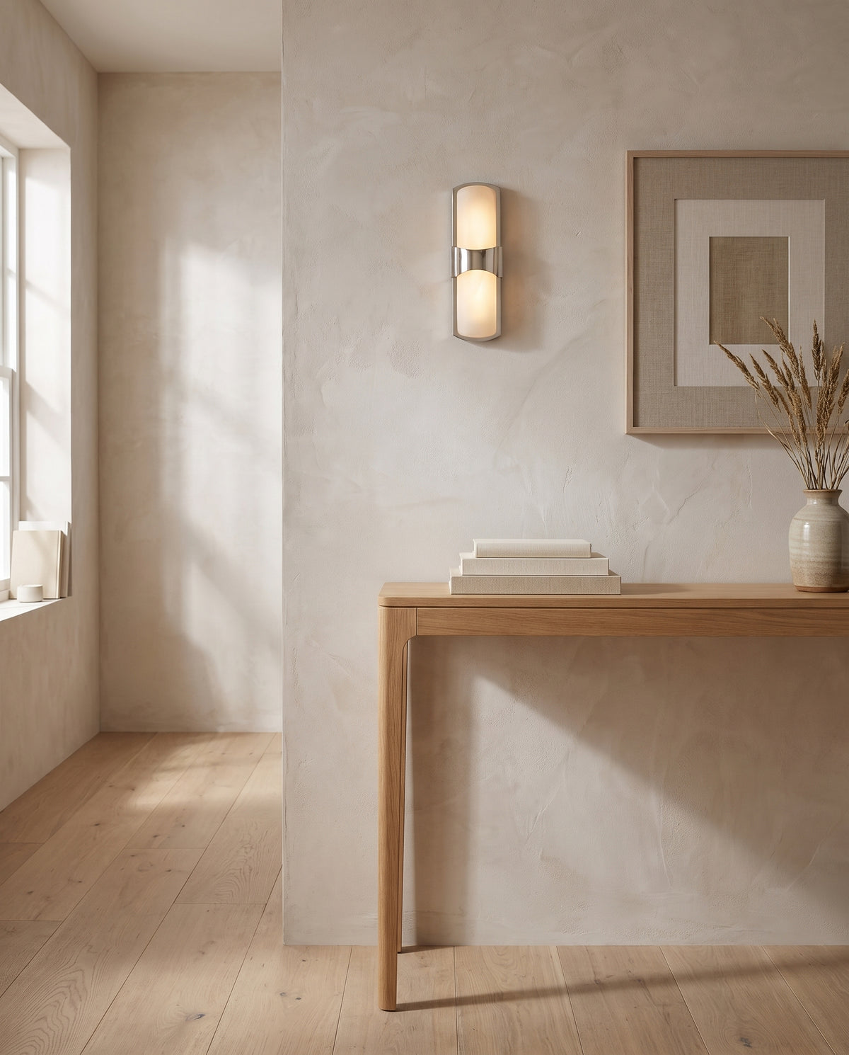 Applique murale en acier nickel poli 13x38cm Valencia - Hudson Valley Lighting en situation