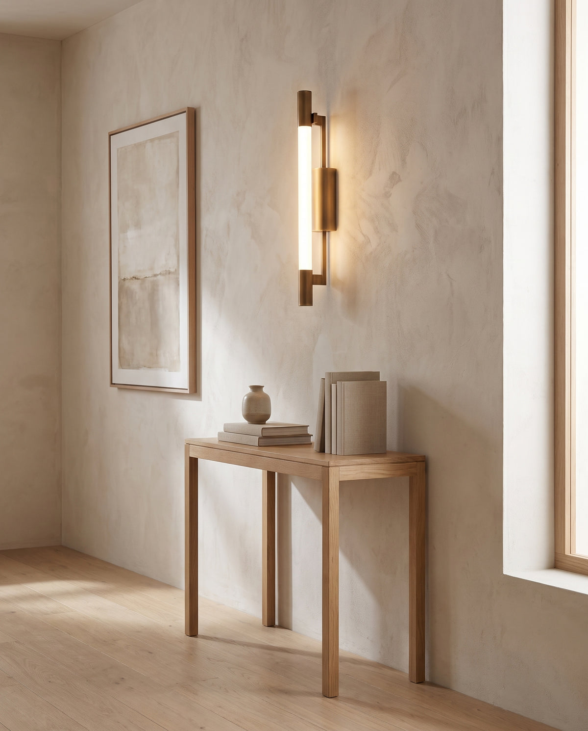 Applique murale en acier laiton patiné 7x60cm Merced - Troy Lighting en situation
