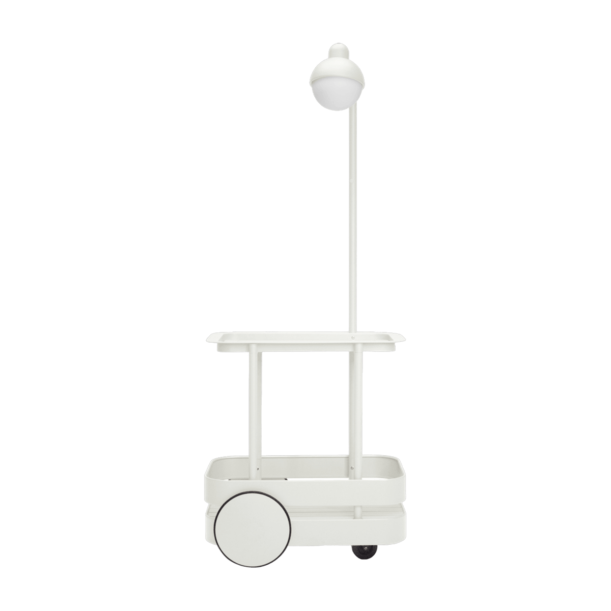 Desserte avec lampadaire en aluminium gris clair 78 x 55 cm Jolly Trolley- Fatboy - The Cool Republic