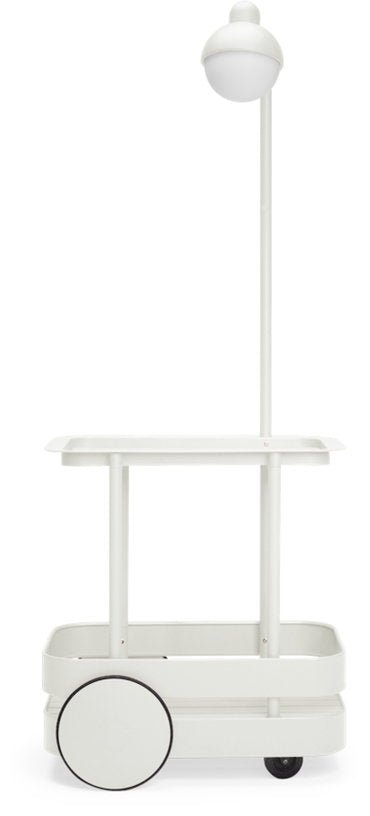 Desserte avec lampadaire en aluminium gris clair 78 x 55 cm Jolly Trolley - Fatboy - The Cool Republic