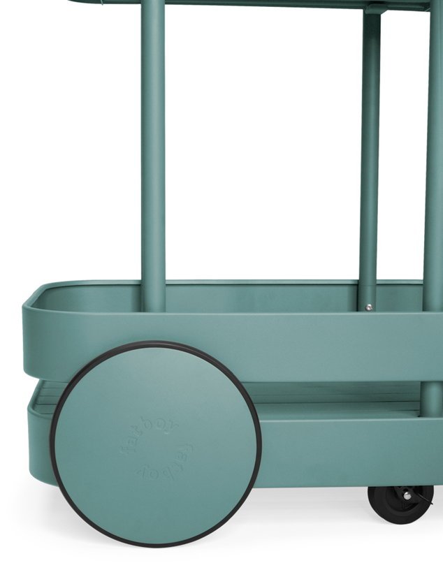 Desserte avec lampadaire en aluminium vert sauge 78 x 55 cm Jolly Trolley - Fatboy - The Cool Republic