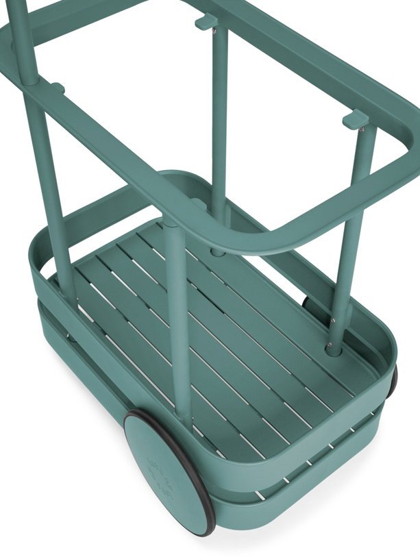 Desserte avec lampadaire en aluminium vert sauge 78 x 55 cm Jolly Trolley - Fatboy - The Cool Republic
