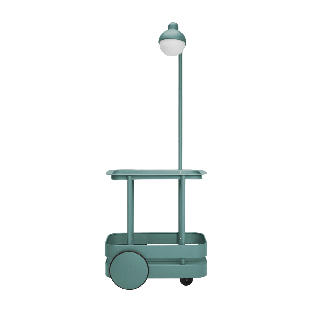 Desserte avec lampadaire en aluminium vert sauge 78 x 55 cm Jolly Trolley- Fatboy - The Cool Republic