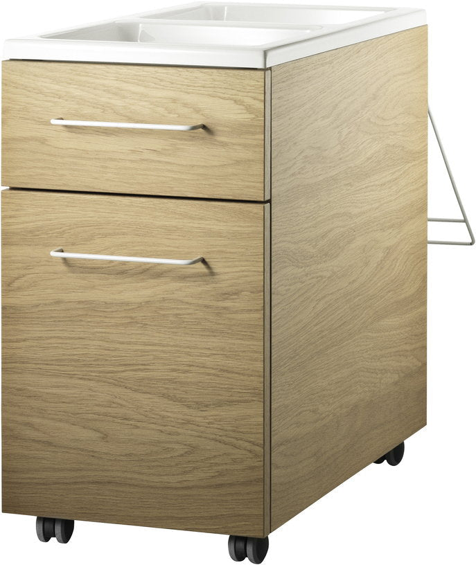 Desserte de bureau sur roulette en chêne Works - String furniture - The Cool Republic