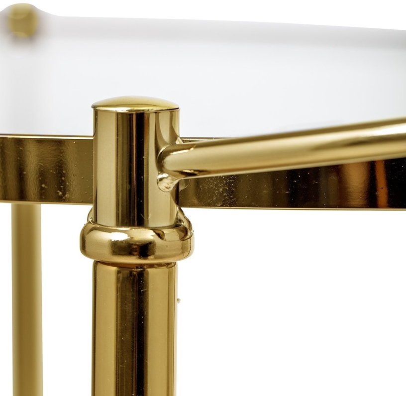 Desserte en acier doré et plateau blanc Fine - Bloomingville - The Cool Republic