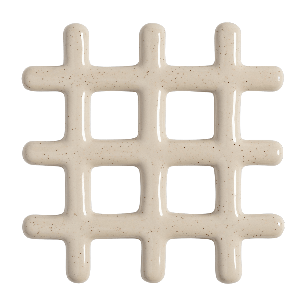 Dessous de plat en céramique tacheté beige 19 cm Grille - &Klevering - The Cool Republic