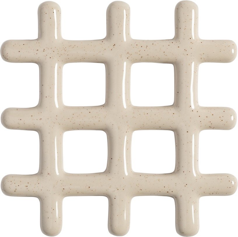 Dessous de plat en céramique tacheté beige 19 cm Grille - &Klevering - The Cool Republic