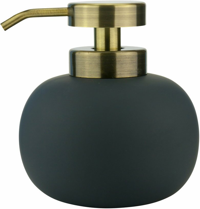 Distributeur de savon en céramique gris anthracite H13 cm Lotus - Mette Ditmer - The Cool Republic