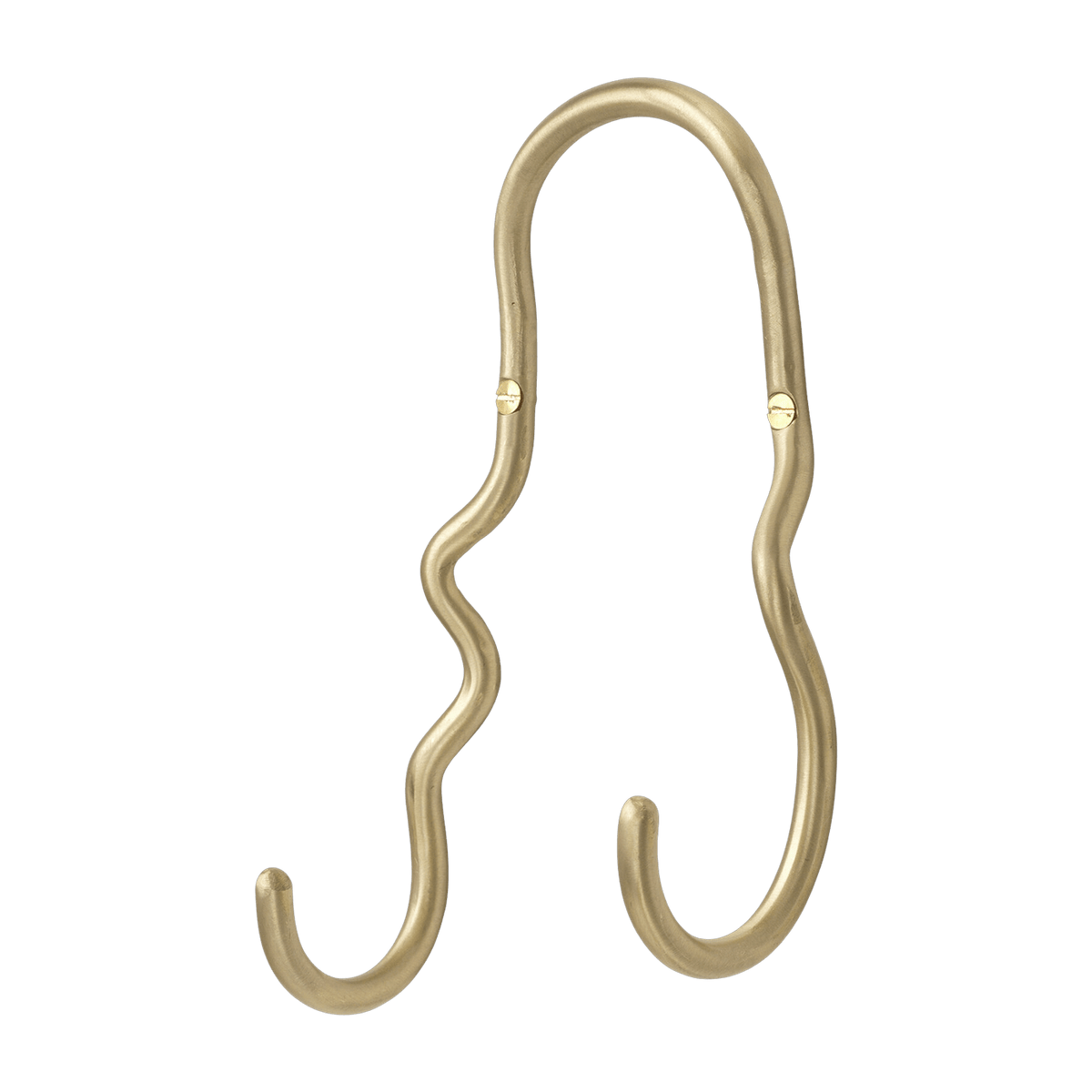 Double crochet en laiton massif doré 12,6 x 21,3 x 5,8 cm Curvature - Ferm Living - The Cool Republic