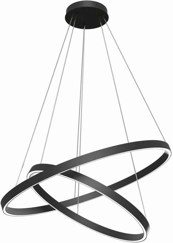 Double suspension en aluminium noir Rim - Maytoni - The Cool Republic