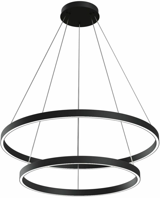 Double suspension en aluminium noir Rim - Maytoni - The Cool Republic