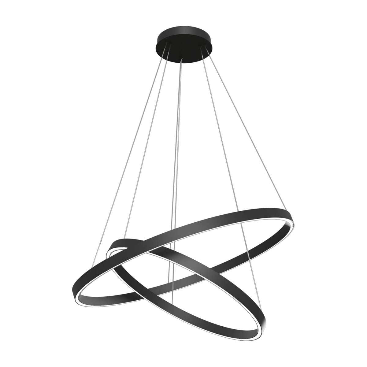 Double suspension en aluminium noir Rim - Maytoni - The Cool Republic