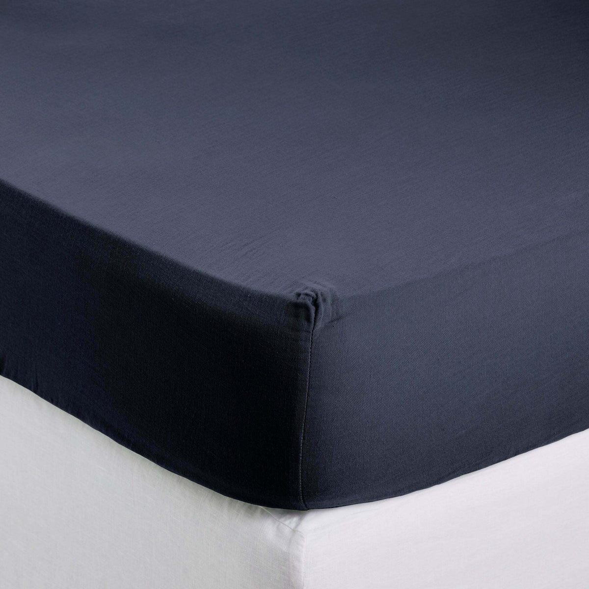 Drap Housse Bleu Encre 160 x 200 cm Lou - Madura - The Cool Republic