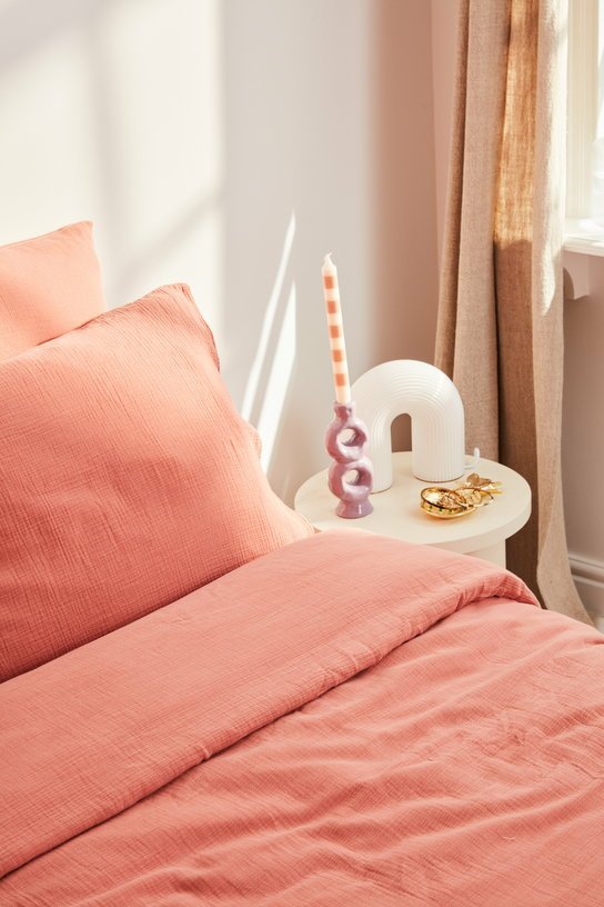 Drap housse en gaze de coton framboise 160 x 200 cm - The Cool Republic - The Cool Republic
